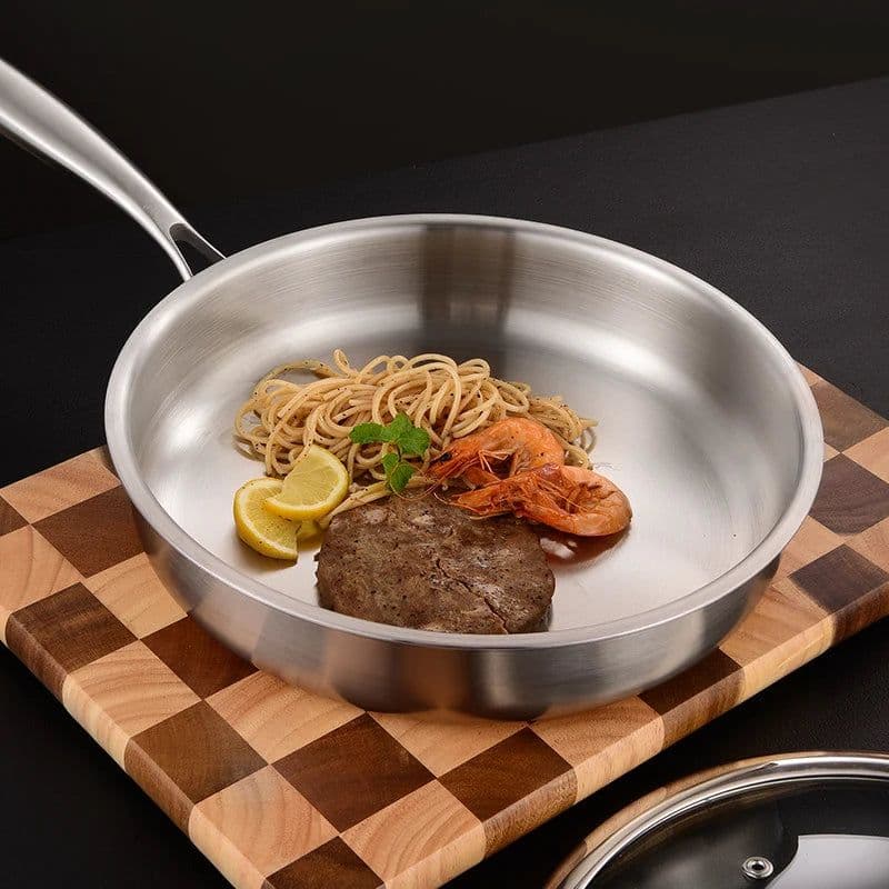 image-Zhongzhi 304 Stainless Steel Non-Stick Honeycomb Frying Pan