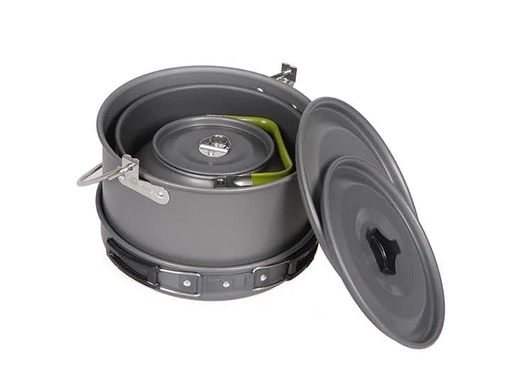 image-Camping Cookware Set 5L Aluminum Nonstick with Kettle