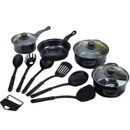 image-13-Piece Cast Iron Cookware Set with Glass Lids