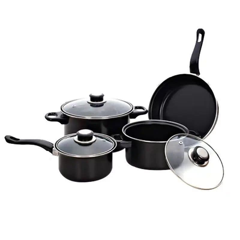 image-13-Piece Cast Iron Cookware Set with Glass Lids