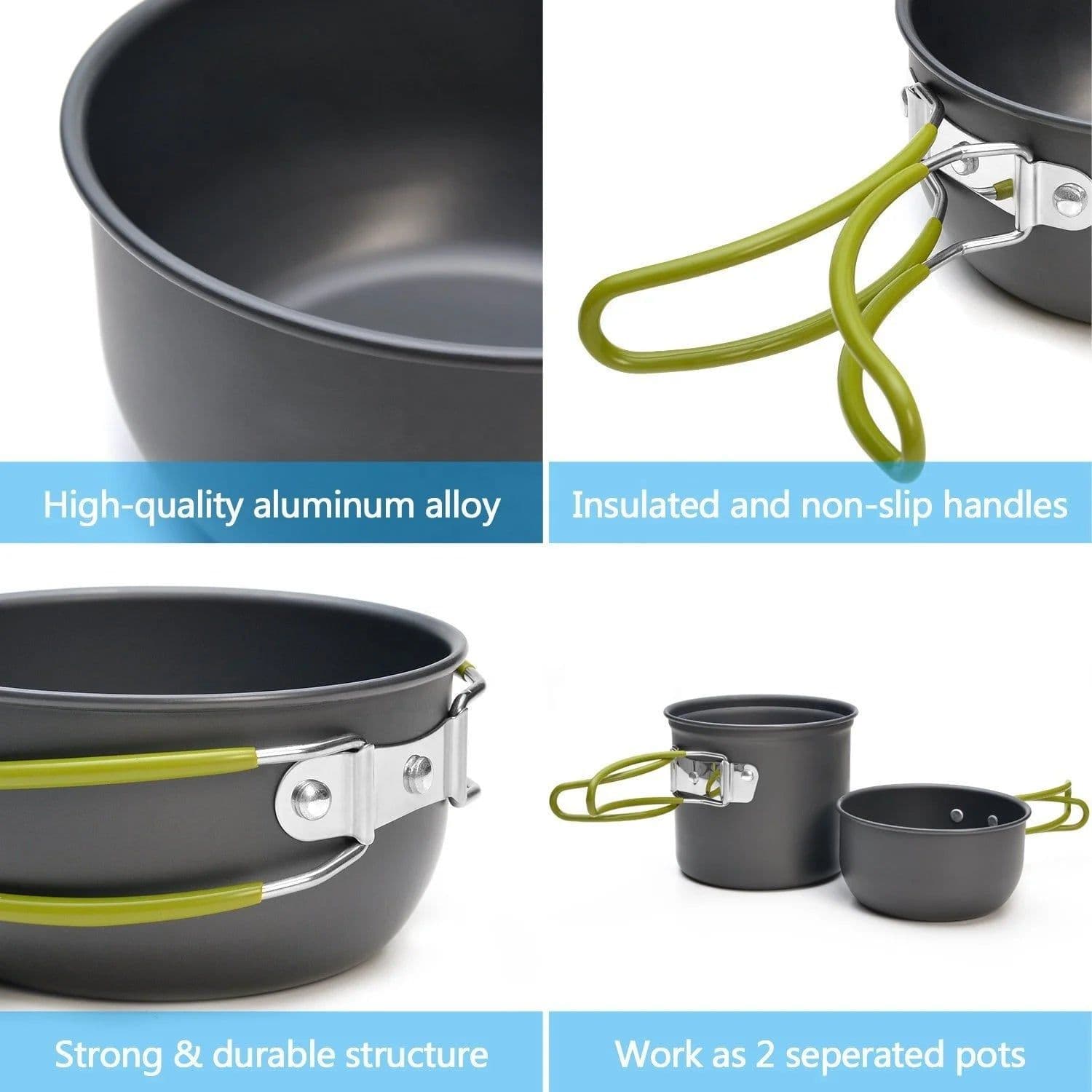 image-IRONDONKEY 1-2 Person Camping Cookware Set