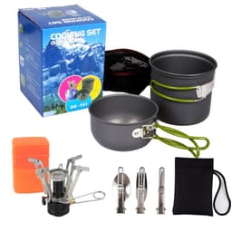 image-IRONDONKEY Camping Cookware Set 10pc with Stove & Cutlery