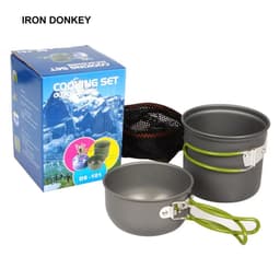 image-IRONDONKEY Camping Cookware Set 10pc with Stove & Cutlery