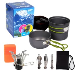 image-IRONDONKEY Camping Cookware Set 10pc with Stove & Cutlery