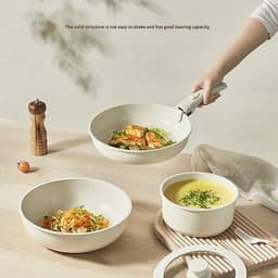 image-Aluminum Non-Stick Cookware Set 5-Piece Detachable Handle