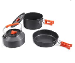 image-Camping Cookware Set Aluminum Alloy 1-2L