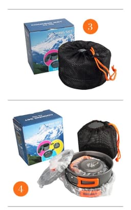 image-Camping Cookware Set Aluminum Alloy 1-2L