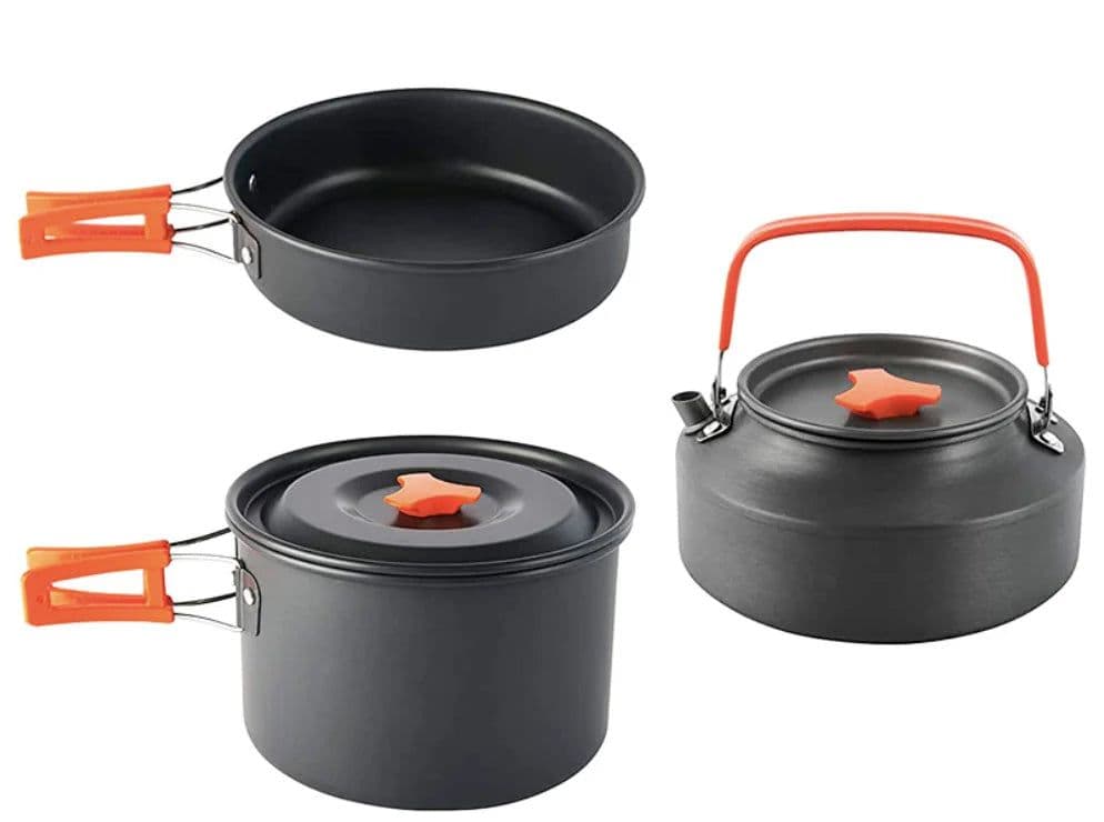 image-Camping Cookware Set Aluminum Alloy 1-2L