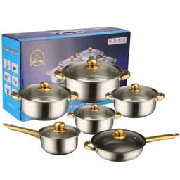 image-TURING SHENZHEN 12-Piece Stainless Steel Cookware Set