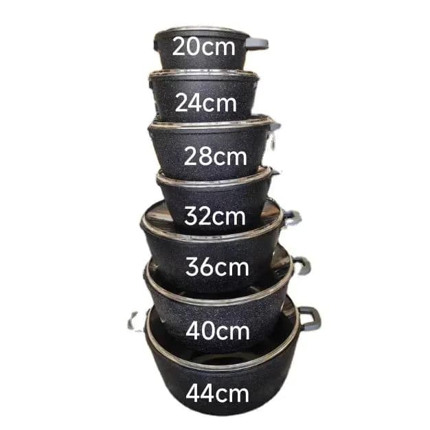 image-14-Piece Aluminum Alloy Non-Stick Cookware Set with Glass Lids