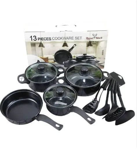 image-Metal Pot Sets Nonstick Cookware 13-Piece Set