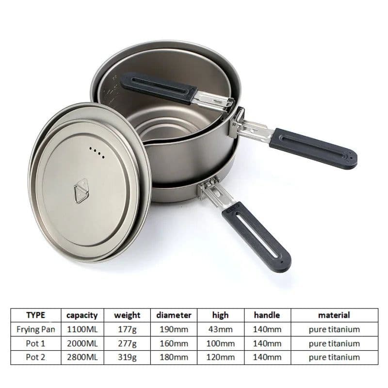 image-Sencer Titanium Camping Cookware Set 6-Piece