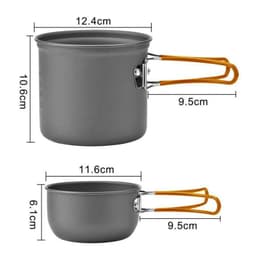 image-Yihe URP123 Metal Camping Cookware Set 1-2L
