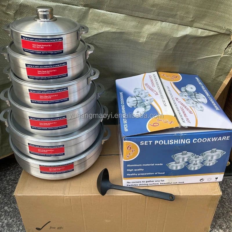 image-RTS 6-Piece Aluminum Cookware Set with Pot Covers