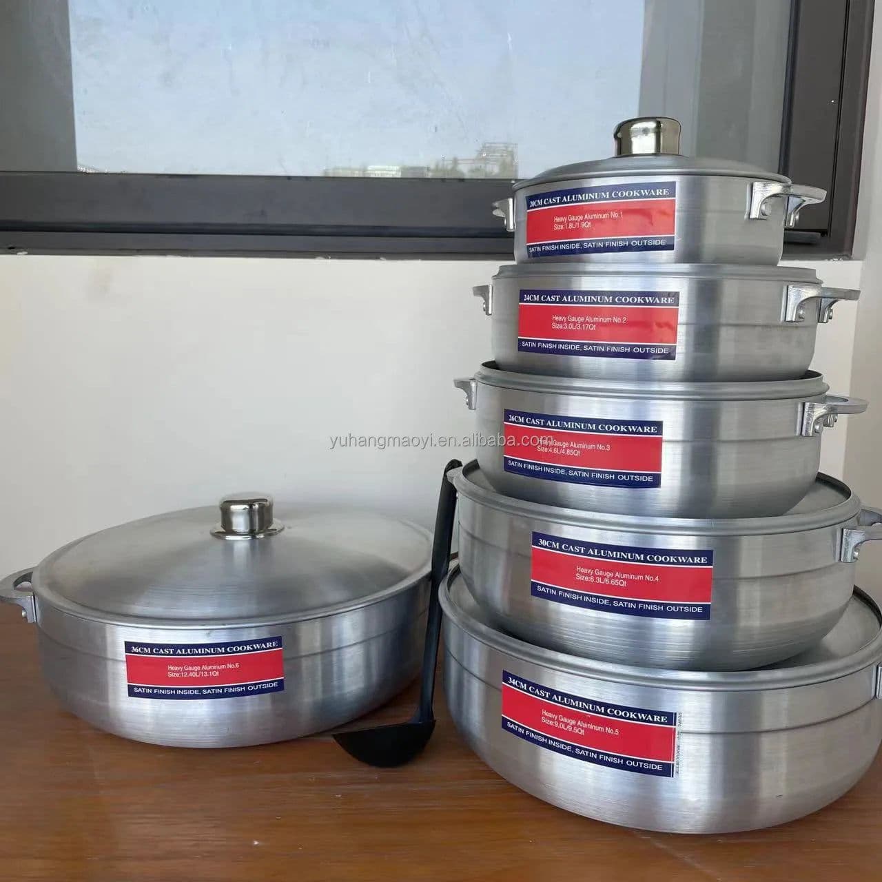 image-RTS 6-Piece Aluminum Cookware Set with Pot Covers