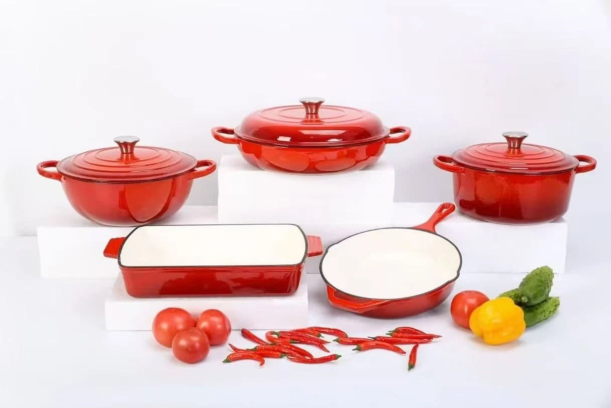 image-Cast Iron Enamel Cookware Set 5-Piece FCA0163