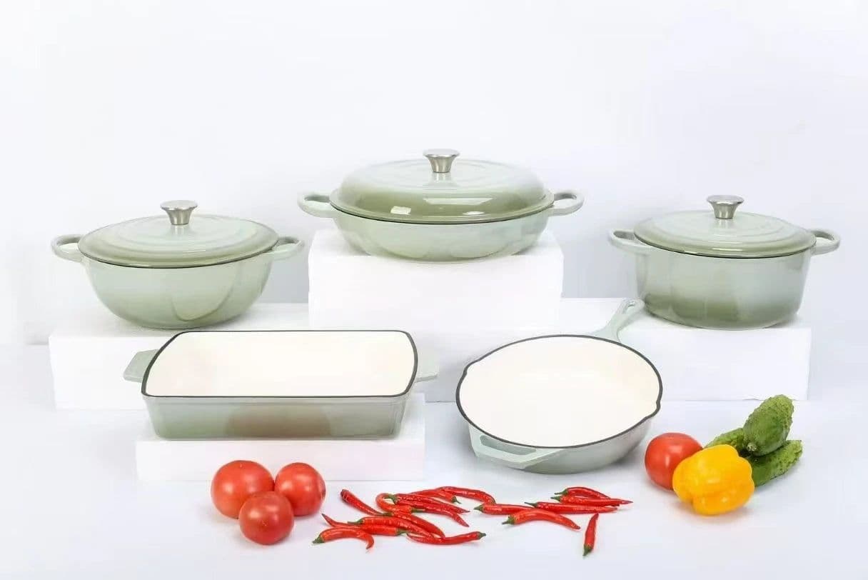 image-Cast Iron Enamel Cookware Set 5-Piece FCA0163