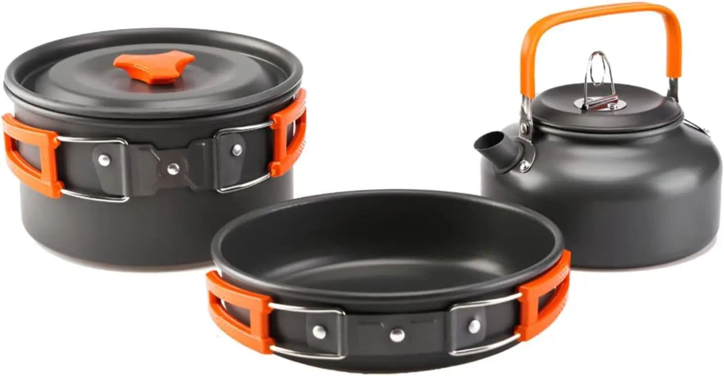 image-Camping Cookware Mess Kit 2.0-3.0L Aluminum