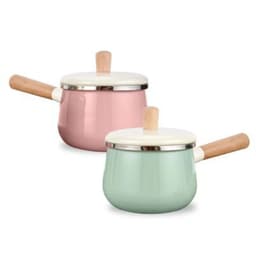 image-C&R Enamel Cast Iron Soup Pot with Glass Cover