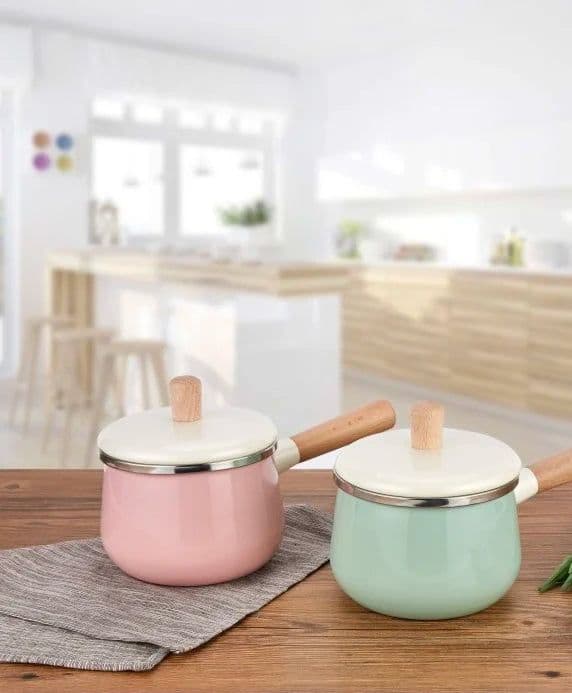 image-C&R Enamel Cast Iron Soup Pot with Glass Cover