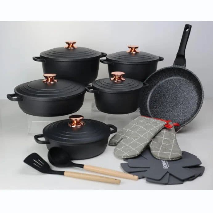 image-18-Piece Non-Stick Cookware Set with Glass Lids
