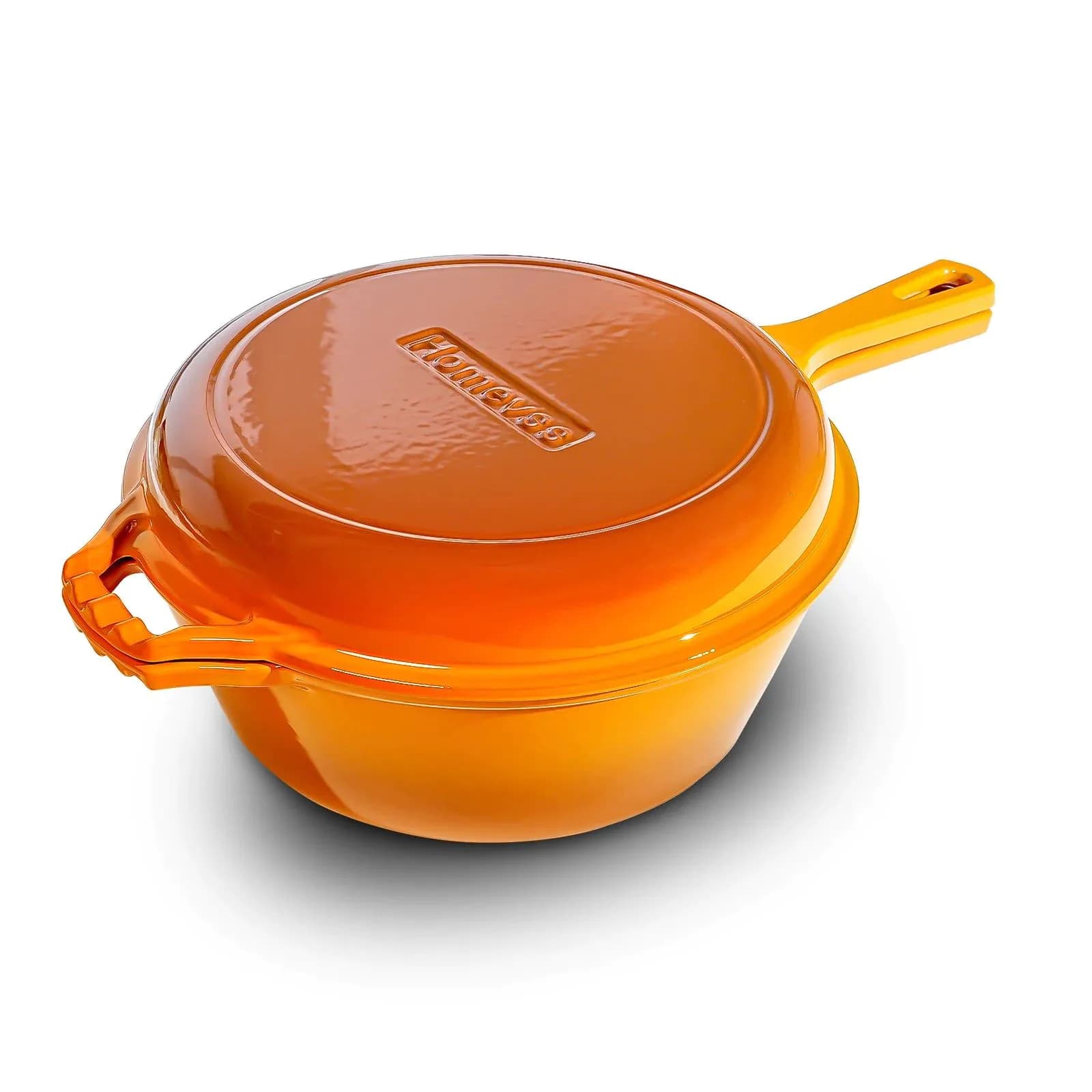 image-6.5QT Orange Cast Iron Dutch Oven with Lid