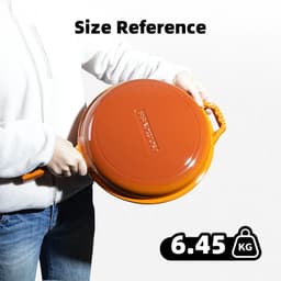 image-6.5QT Orange Cast Iron Dutch Oven with Lid