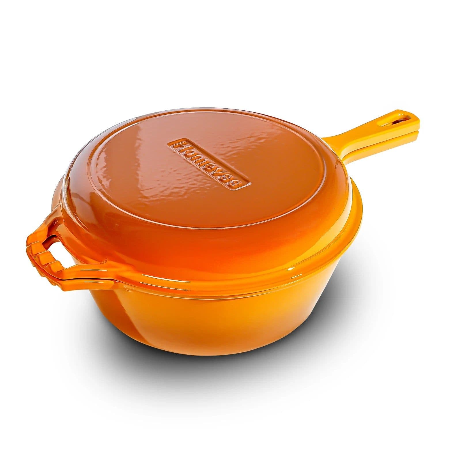 image-6.5QT Orange Cast Iron Dutch Oven with Lid