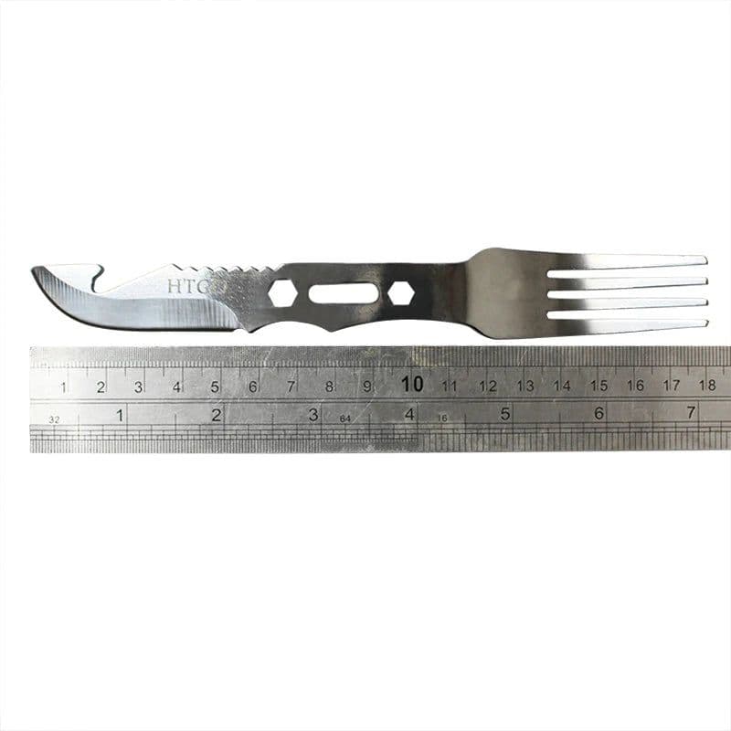 image-6 In 1 Stainless Steel Survival Gear Fork Knife Saw