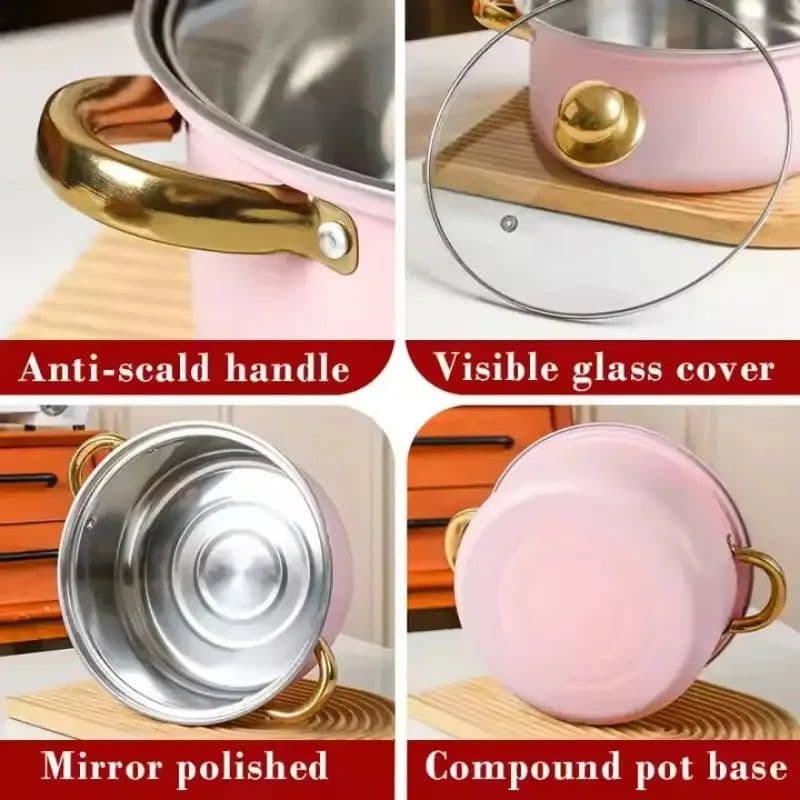 image-Belief 10pcs Stainless Steel Cookware Set QT986