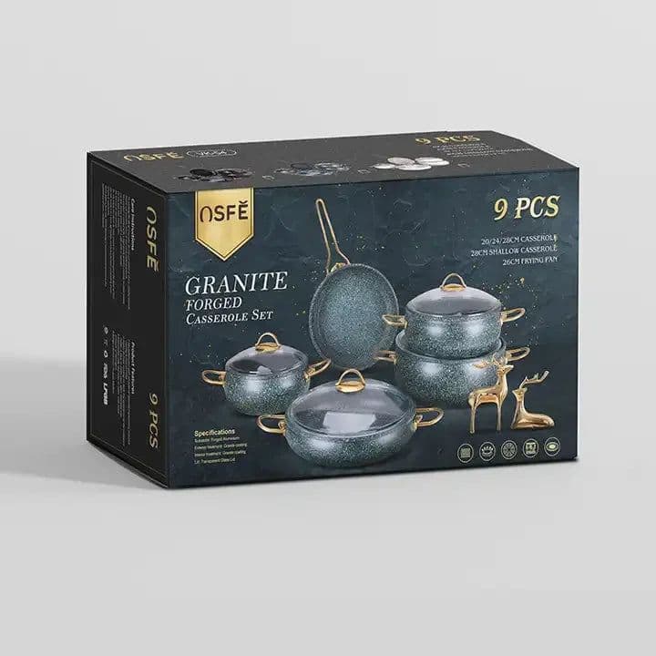 image-Beane 9-Piece Nonstick Cookware Set with Glass Lids