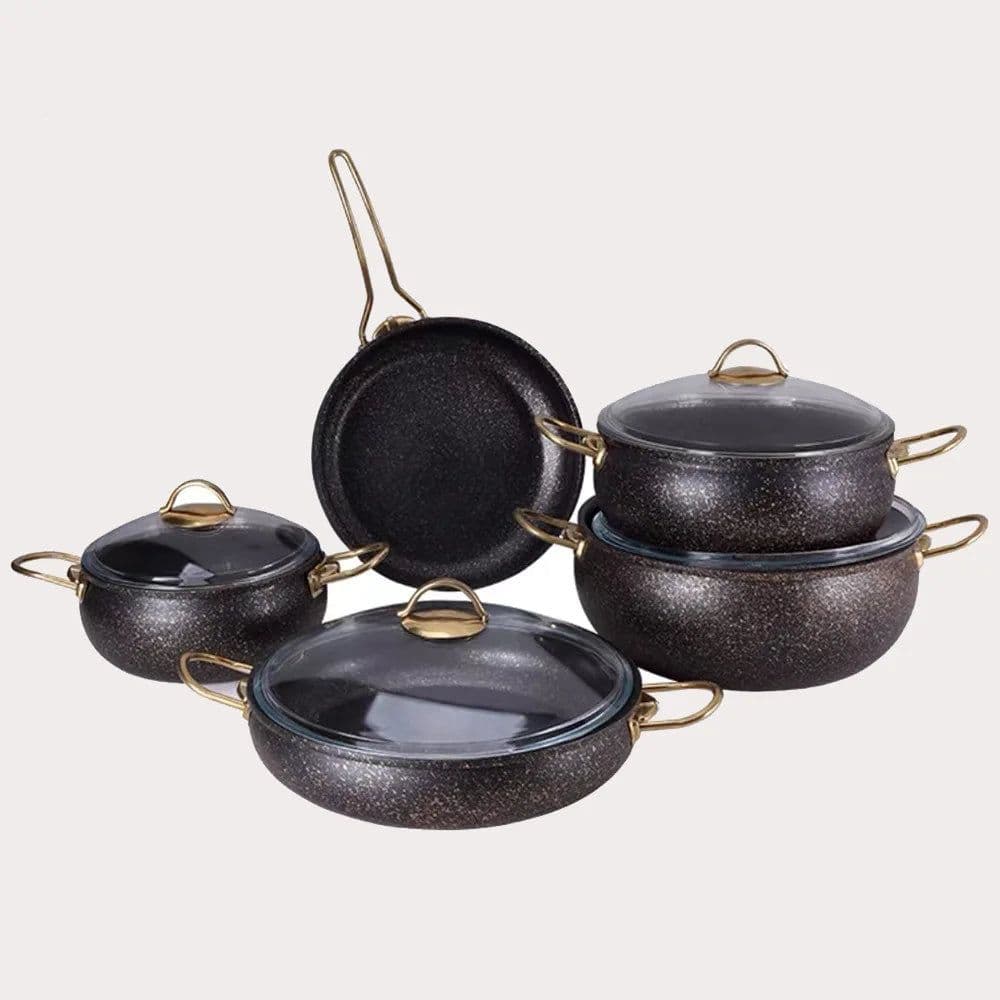 image-Beane 9-Piece Nonstick Cookware Set with Glass Lids