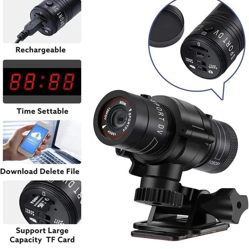 image-HLVISUS F9 1080P Sports Camera with 120° Wide Angle