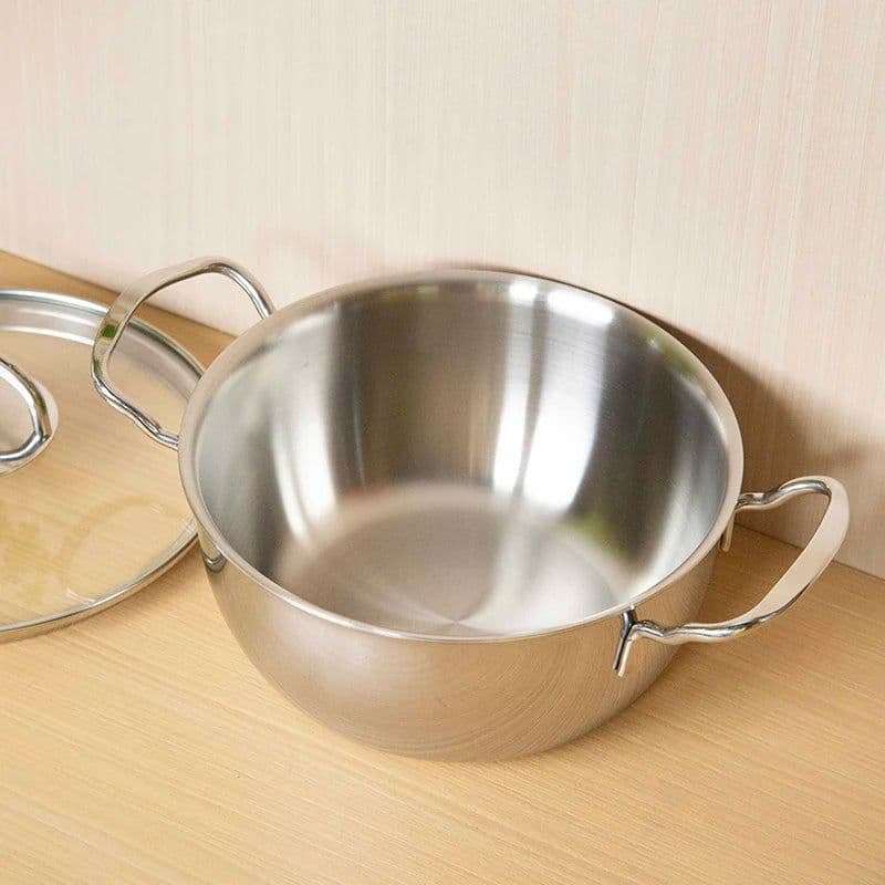 image-JVS 18/10 Stainless Steel 20cm Soup Stock Pot with Glass Lid
