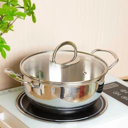 image-JVS 18/10 Stainless Steel 20cm Soup Stock Pot with Glass Lid