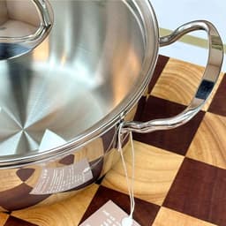 image-JVS 18/10 Stainless Steel 20cm Soup Stock Pot with Glass Lid