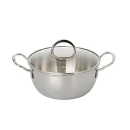 image-JVS 18/10 Stainless Steel 20cm Soup Stock Pot with Glass Lid