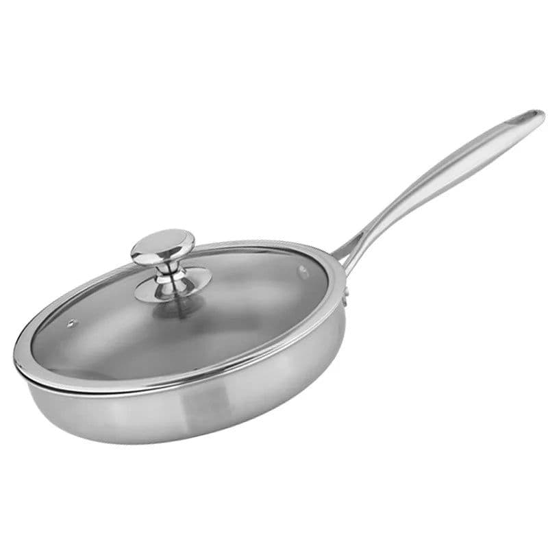 image-Genuine Goods New Pure Titanium Pan Multi-Layer Composite Uncoated Wok Gas Not Sticking Frying Pan Titanium Cookware