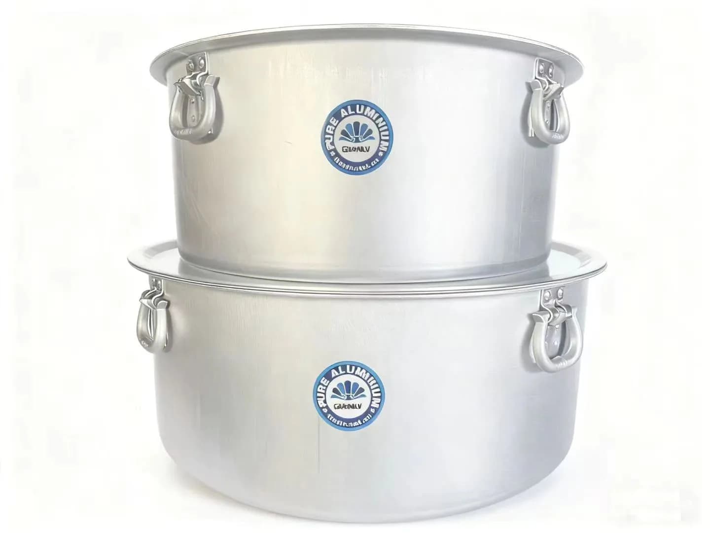 image-Custom Logo 90+105CM 2PCS Soup Pot Casserole Cooking Tools Aluminium Alloy Pots Sets Cooking Cookware Commercial Use