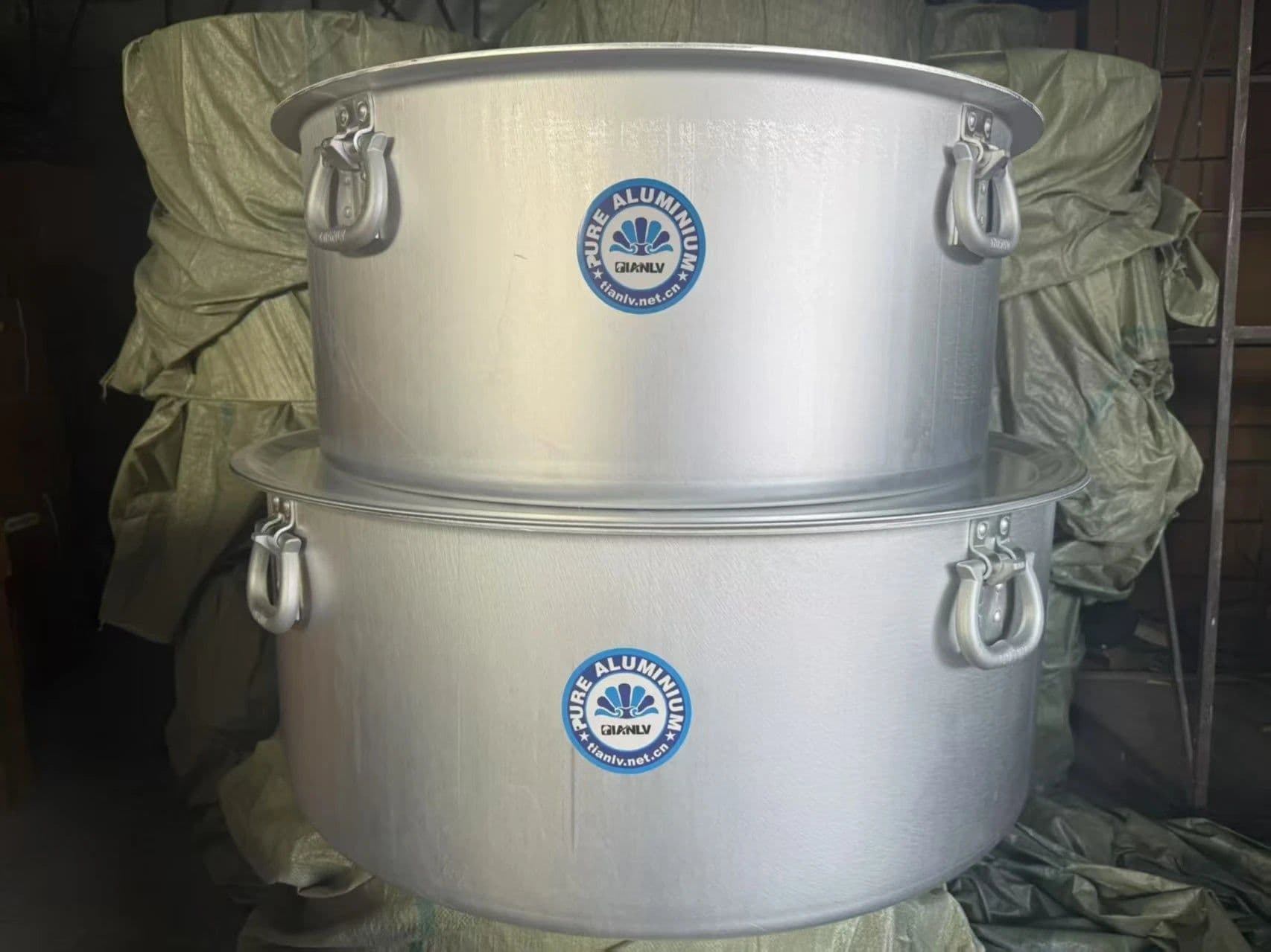image-Custom Logo 90+105CM 2PCS Soup Pot Casserole Cooking Tools Aluminium Alloy Pots Sets Cooking Cookware Commercial Use