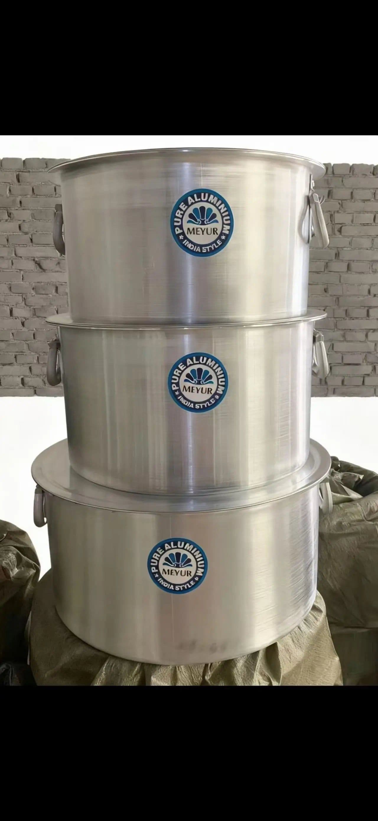 image-Custom Logo 90+105CM 2PCS Soup Pot Casserole Cooking Tools Aluminium Alloy Pots Sets Cooking Cookware Commercial Use