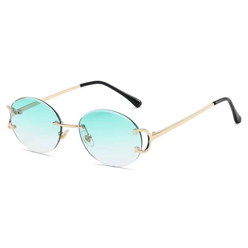 image-HBK 2023 Luxury Rimless Round Sunglasses Men Brand Designer Frameless Gradient Sun Glasses Woman Fashion Eyewear