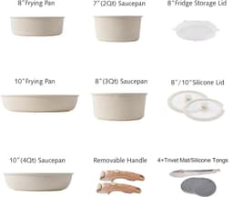 image-Hot-selling Ceramic Aluminum Cooking Pot and Pans Set Nonstick Coating Removable Handle Cookware