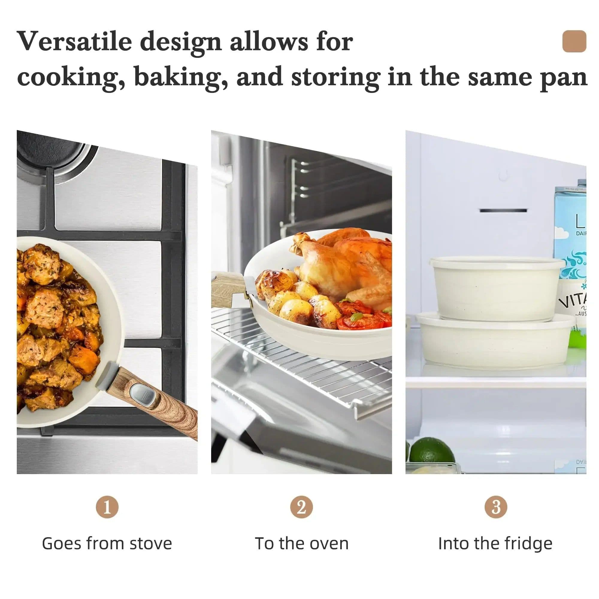 image-Hot-selling Ceramic Aluminum Cooking Pot and Pans Set Nonstick Coating Removable Handle Cookware