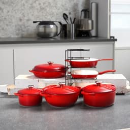 image-Beyond Cast Iron Cookware Manufacture 7 Pcs Classic Enamel Cast Iron Pots and Pans Set