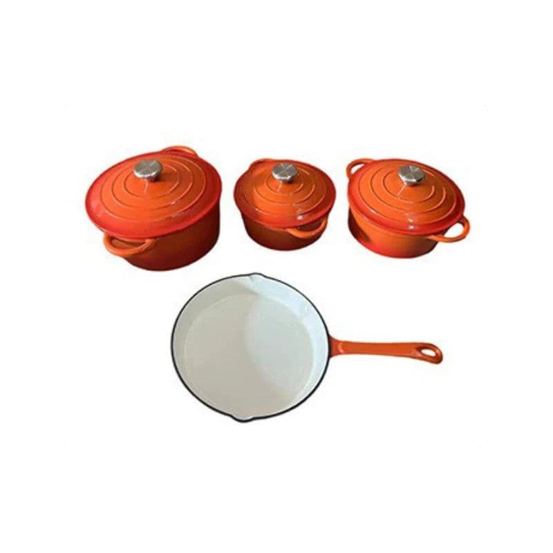 image-Beyond Cast Iron Cookware Manufacture 7 Pcs Classic Enamel Cast Iron Pots and Pans Set