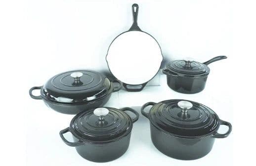 image-Beyond Cast Iron Cookware Manufacture 7 Pcs Classic Enamel Cast Iron Pots and Pans Set