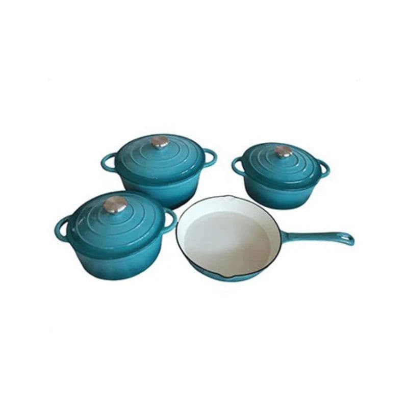 image-Beyond Cast Iron Cookware Manufacture 7 Pcs Classic Enamel Cast Iron Pots and Pans Set