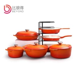 image-Beyond Cast Iron Cookware Manufacture 7 Pcs Classic Enamel Cast Iron Pots and Pans Set