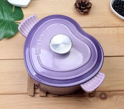 image-New Heart Enamel Ceramic Casserole Dutch Oven Pot Non Stick Kitchen Cookware High Quality With Lid